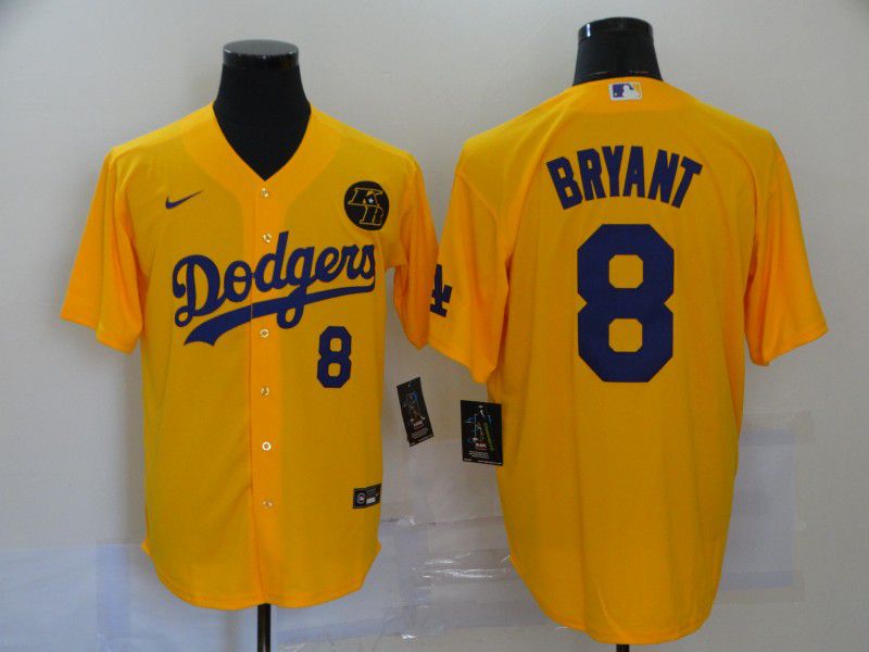 Men Los Angeles Dodgers #8 Bryant Yellow Game 2020 MLB Nike Jerseys